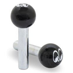 MOON DOOR LOCK KNOBS BLACK   PAIR MOONEYES - AA112MQ