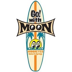 MOON SURFBOARD DECAL 9 X 5 GO WITH MOON MOONEYES - DM147