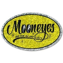 MOONEYES FLAKE OVAL STICKER 3-1/8" X 2" MOONEYES - DM168YE