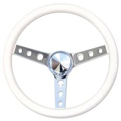 MOON 13-1/2 WHITE VINYL 3 HOLE SPOKE 3" DISH MOONEYES - GS250PW