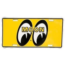 MOON METAL LICENSE PLATE EYE LOGO  YELLOW MOONEYES - MG108