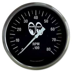 MOON 8000RPM TACH 3-3/8 BLACK FACE ELEC MOONEYES - MPG3308