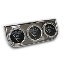 MOON EQUIP CHROME 3 GAUGE SET MECHANICAL OIL, WATER & VOLTS MOONEYES - MPG5030