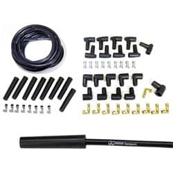 MOON BLACK SPARK PLUG WIRESET STRAIGHT END-MOONEQUIPPED LOGO MOONEYES - MQTA2444
