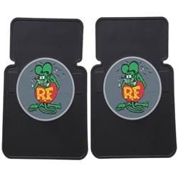 MOON RAT FINK RUBBER FLOOR MAT GREEN RAT FINK-BLACK MAT-   PR MOONEYES - RA210