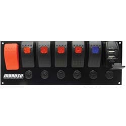 SWITCH PANEL W/ USB & BREAKERS START, 5 X SWITCHES, 2 X USB MOROSO - 74194