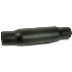 SPIRAL FLOW RACING MUFFLER 2.5" IN/OUT, 4" OD, 12" LONG MOROSO / 94050