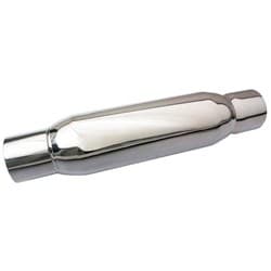 SPIRAL FLOW SS RACING MUFFLER 2.5" IN/OUT, 4" OD, 12" LONG MOROSO / 94054