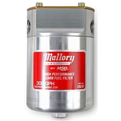 MALLORY LOW PRESSURE CARB FUEL FILTER 3/8 NPT IN/OUT 40 MIC MALLORY - 3140