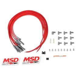UNIVERSAL RED STRAIGHT SPARK PLUG LEAD SET **HEI** SUPER CONDUCTOR MSD 31189