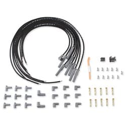 UNIVERSAL BLACK STRAIGHT SPARK PLUG LEADS POINTS & HEI SUPER CONDUCTOR MSD 31193