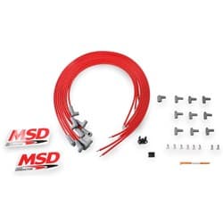 UNIVERSAL RED 90 DEG SPARK PLUG LEAD SET **HEI** SUPER CONDUCTOR MSD 31229