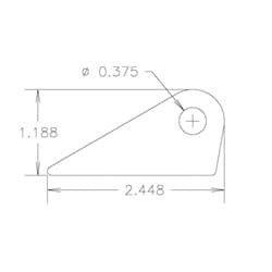 FLAT TABS, 3/8" HOLE, QTY 20 .187", 3/4" HT, STRAIGHT TAB MEZIERE / CT11018B