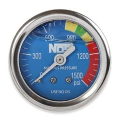 NITROUS PRESSURE GAUGE 1-1/2" LIQUID FILLED BLUE 0-1500PSI NOS - 15918