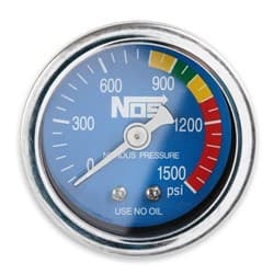 NITROUS PRESSURE GAUGE 1-1/2" BLUE 0-1500PSI NOS - 15924