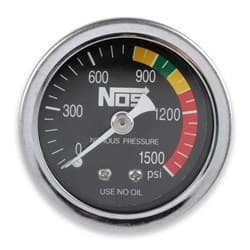 NITROUS PRESSURE GAUGE 1-1/2" BLACK 0-1500PSI. DRY NOS - 15925