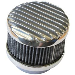 4"  POLISH FINNED AIR CLEANER SUIT 2BBL 2-5/8" NECK OBRIEN - AC4FC