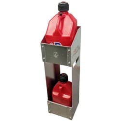 PITPAL STACKED FUEL JUG RACK 2 X 5GAL JUGS. ALUMIN NATURAL PIT PAL 482