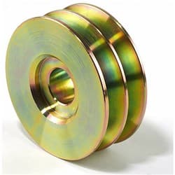 ALTERNATOR PULLEY 2V YELLOW ZINC 3/8" x 2-5/8" OD V-BELT POWERMAST - 113