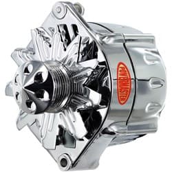 CHROME ALTERNATOR 100AMP 12SI GM SMOOTH LOOK W/1V PULLEY POWERMAST - 17297