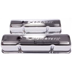 CHROME VALVE COVERS, SBC TALL EMBOSSED BOWTIE & CHEVROLET PROFORM - 141-103