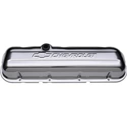 CHROME VALVE COVERS, BBC SHORT EMBOSSED BOWTIE & CHEVROLET PROFORM - 141-114