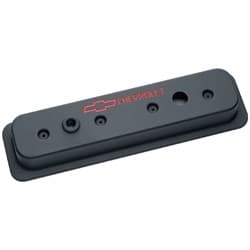 CAST VALVE COVERS, SBC TALL 87-ON, CENTRE BOLT, BLACK PROFORM - 141-131