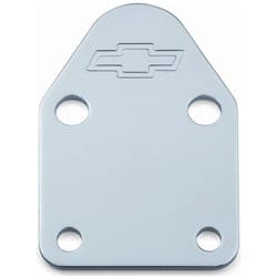 FUEL PUMP BLOCK OFF PLATE, SBC CHROME, EMBOSSED BOWTIE PROFORM - 141-210
