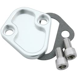 FUEL PUMP BLOCK OFF PLATE, BBC CHROME, EMBOSSED BOWTIE PROFORM - 141-211
