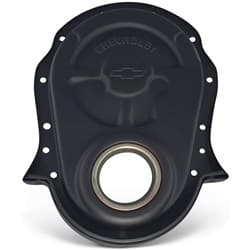 STEEL TIMING COVER, BBC BLACK CRINKLE, BOWTIE EMBLEM PROFORM - 141-219