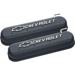 SLANT EDGE VALVE COVERS, LS BLACK CRINKLE, RAISED EMBLEM PROFORM - 141-262