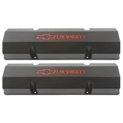 FABRICATED VALVE COVERS, SBC BLACK ANODIDIZED NO BAFFLES PROFORM - 141-802