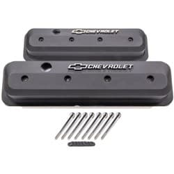 SLANT EDGE VALVE COVERS, SBC CENTRE BOLT, BLACK CRINKLE PROFORM - 141-840