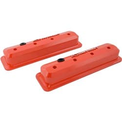 SLANT EDGE VALVE COVERS, SBC CENTRE BOLT, CHEVY ORANGE PROFORM - 141-841