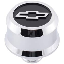 SLANT EDGE BOWTIE BREATHER CAP POLISHED, RAISED LOGO ON BLACK PROFORM - 141-857