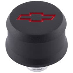 SLANT EDGE BOWTIE BREATHER CAP BLACK CRINKLE, RECESSED RED EMBLEM PROFORM - 141-861