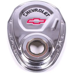 CHROME TIMING COVERS, SBC BLACK LETTERING, RED BOWTIE PROFORM - 141-904