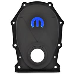 MOPAR BIG BLOCK TIMING COVER BLACK CRINKLE OMEGA "M" EMBLEM PROFORM - 440-219