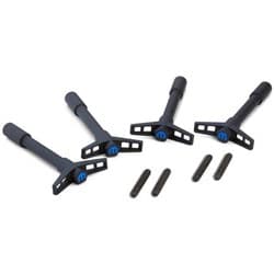 MOPAR BLACK VALVE COVER WING NUTS BLACK CRINKLE BLUE EMBLEM PROFORM - 440-756