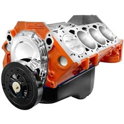 CHEV 383 SHORT CRATE MOTOR 4 BOLT 1 PIECE BLOCK FORGED PIST HYD ROLLER ROCKET ENGINE