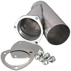 4.00 S/STEEL EXHAUST CUTOUT Y-BRANCH & FLANGE ONLY QTP - 10400