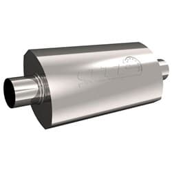 AR3 RACE MUFFLER 2.5" CENTRE IN/OUT, 13.63" x 7.0" x 4.36" QTP - 12250