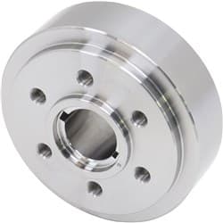 STEEL BLOWER CRANK HUB, SBC 6-BOLT, DUAL KEY, INTERNAL BAL ROMAC / 0400B