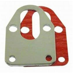 SBC FUEL PUMP MOUNTING PLATE CHROME STEEL FINISH GASKET INC RPC - R2310