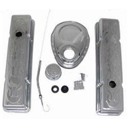 SB CHEV ENGINE DRESS UP KIT FLAMED **NOTES** TALL COVERS RPC - R3034