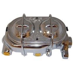 CHROME BRAKE MASTER CYLINDER DUAL RESORVOIR 1-1/8 BORE RPC - R3905