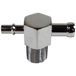 CHROME T FITTING, 1/2" NPT WITH 1/4" & 3/8 BARBS VAC TREE RPC / RPCR4531