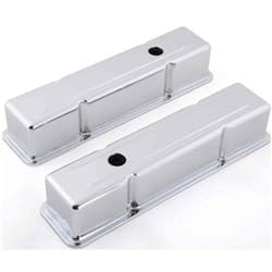 CHROME STEEL VALVE COVERS SBC 283-350 3-5/8 TALL RPC - R4962