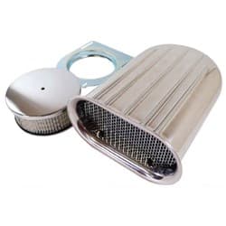 ALLOY HOOD SCOOP FINNED POLISH 13.5" LONG 4" HIGH  1 x 4 BBL RPCR - 5246