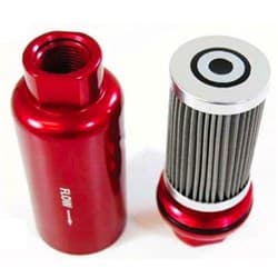 BILLET FUEL FILTER 6"x2" -10 ORB FEMALE ENDS BLACK 60 MIC RPC - R5431